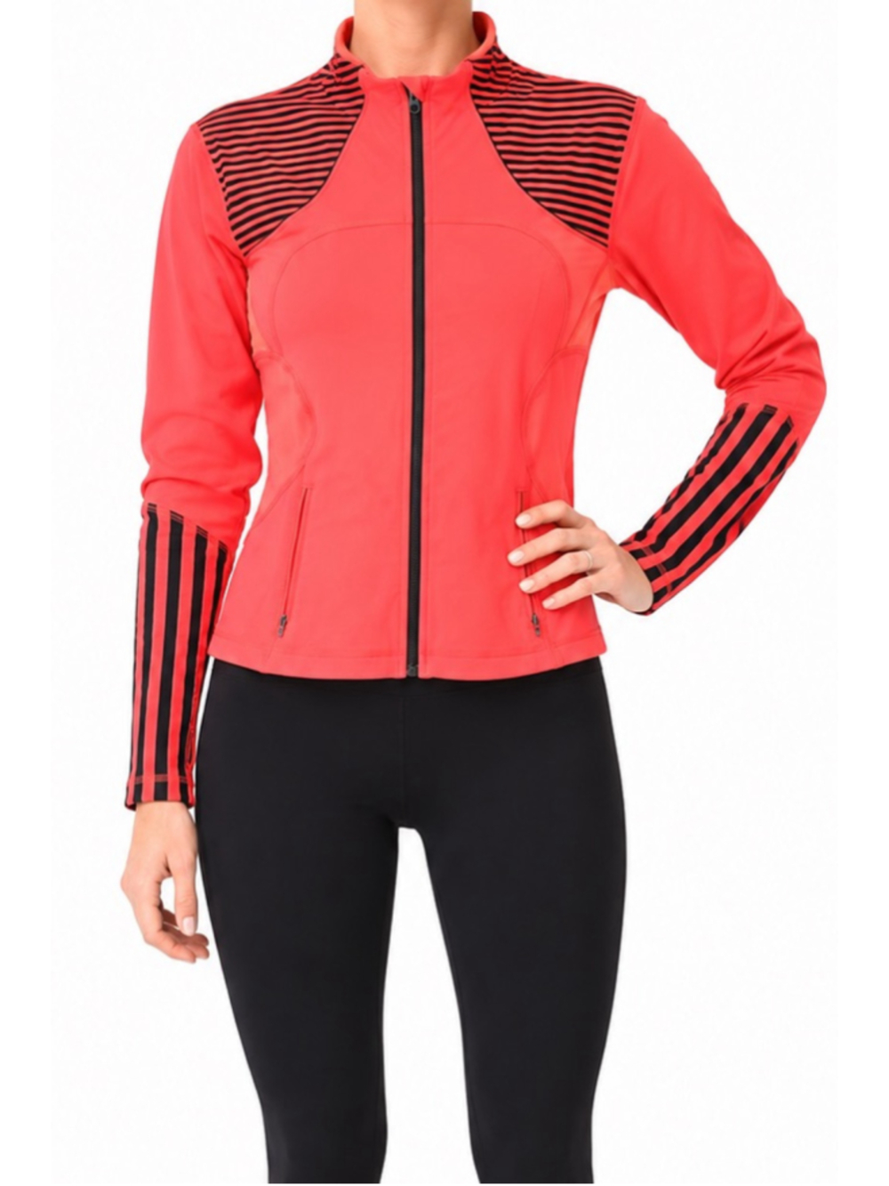 Lululemon Forme Jacket Full Zip Luon Sz 10 Light Flare Inkwell EUC